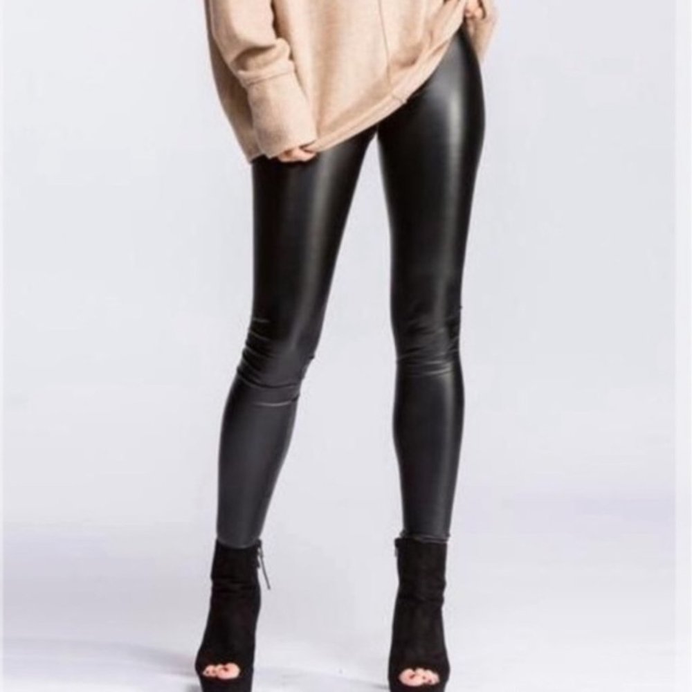 RACHEL ZOE Faux Leather Pants Size 10 NWOT Black - Picture 1 of 8